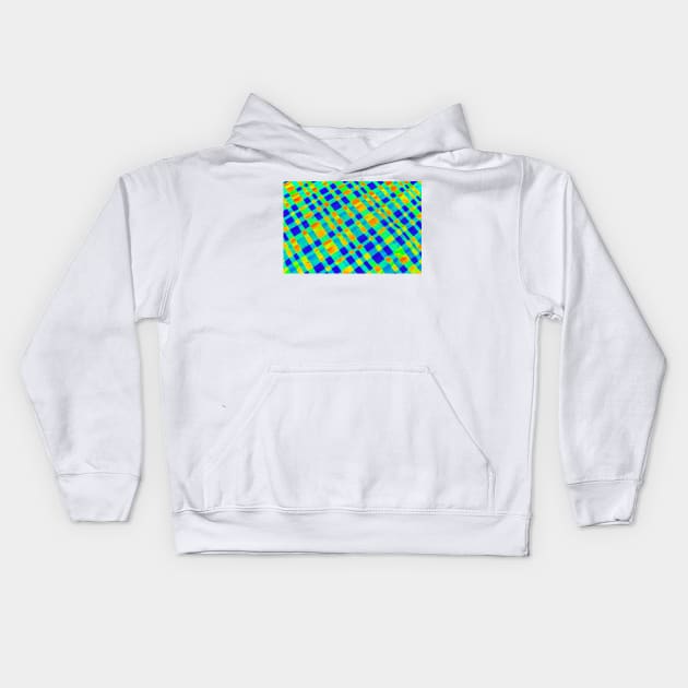 Freaky fluro check Kids Hoodie by stevepaint